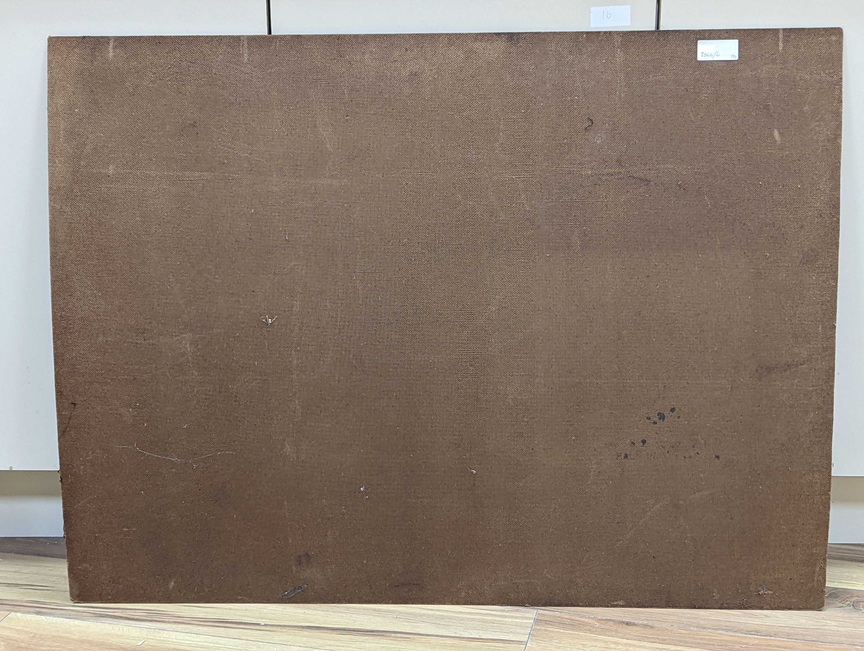 Henry James Neave (1911-1971), oil on board, Demolition crew loading a lorry, signed and dated '63, 76 x 101cm, unframed